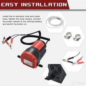 img 1 attached to 🔧 DASBET 12V 60W Oil Change Pump Extractor: Efficient Oil/Diesel Fluid Transfer with Suction Red Case