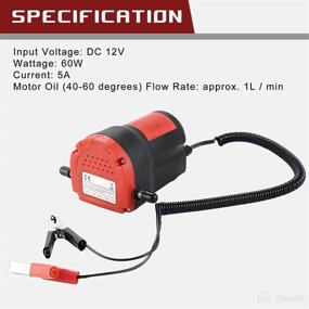 img 2 attached to 🔧 DASBET 12V 60W Oil Change Pump Extractor: Efficient Oil/Diesel Fluid Transfer with Suction Red Case