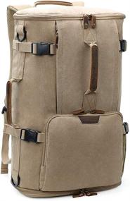 img 4 attached to 🎒 Versatile G-FAVOR 40L Travel Backpack: Vintage Canvas Rucksack & 17.3-inch Laptop Bag