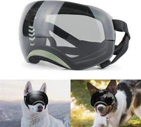 img 4 attached to 🐶 NAMSAN Dog Goggles: Medium-Large UV Dog Sunglasses, Windproof Snow Sports Pet Glasses in Green