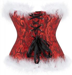 img 2 attached to Get Ready For A Naughty Christmas Party With Plus Size Santa Costume Corset Bustier In Red!