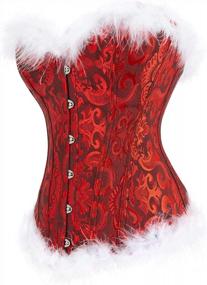 img 3 attached to Get Ready For A Naughty Christmas Party With Plus Size Santa Costume Corset Bustier In Red!