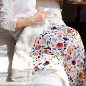 img 3 attached to Luxurious BORITAR Sherpa Throw Blanket With Floral Design For Ultimate Comfort And Warmth