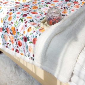 img 1 attached to Luxurious BORITAR Sherpa Throw Blanket With Floral Design For Ultimate Comfort And Warmth