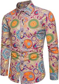 img 4 attached to 👕 QZH DUAO Paisley Vintage Men's Shirts: The Epitome of Casual Style