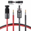 100ft solar extension cable kit - 12awg male to female connectors & adapter tool for solar panel wire with mc4 extension, gearit 100ft black/red logo
