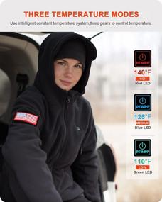img 1 attached to DEWBU Heated Jacket Polar Fleece With 12V Battery Pack Soft Fleece Electric Heating Hoodie