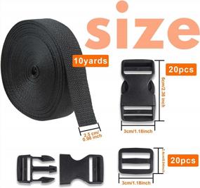 img 3 attached to 20Pcs 1" Dual Adjustable Buckles With 10 Yards Nylon Webbing Straps - Perfect For Backpacks, Black
