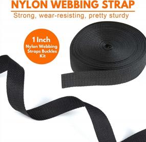 img 1 attached to 20Pcs 1" Dual Adjustable Buckles With 10 Yards Nylon Webbing Straps - Perfect For Backpacks, Black