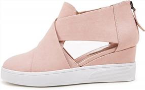 img 3 attached to Style Meets Comfort: LAICIGO'S Crisscross Platform Cut Out Wedge Sneakers For Women
