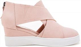 img 1 attached to Style Meets Comfort: LAICIGO'S Crisscross Platform Cut Out Wedge Sneakers For Women