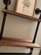 img 1 attached to Industrial Bathroom Shelf W/ Pipe Towel Bar – Farmhouse Towel Rack Made Of Paulownia Wood And Cast Iron, Pipe Rack In Black Matte – Wall Mount Hand Towel Holder For Rustic Décor W/ 2-Tier Shelf review by Richard Deng
