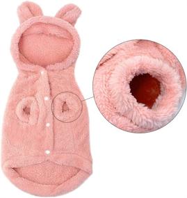 img 1 attached to 🐰 Winter Warm Small Dog Pajamas Coats for Puppy by PET ARTIST: Cute Rabbit Design, Pet PJS Jumpsuit with Soft Fleece Hoodie Clothes for Chihuahua, Yorkie, and Poodles