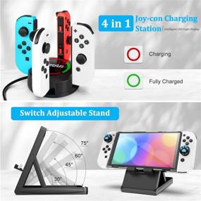 img 1 attached to Switch OLED Accessories Bundle - InnoAura 20 In 1 Kit: Wrist Straps, Carry Case, Joycon Charging Dock & More!