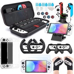 img 4 attached to Switch OLED Accessories Bundle - InnoAura 20 In 1 Kit: Wrist Straps, Carry Case, Joycon Charging Dock & More!