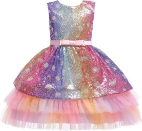 img 4 attached to Glamulice Princess Sequence Bridesmaid Graduation Girls' Clothing ~ Dresses