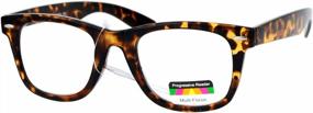 img 3 attached to Многофокусные прогрессивные очки для чтения с роговой оправой в стиле ретро - SA106