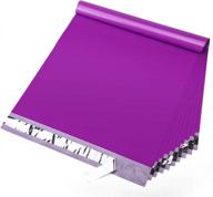 100 purple fuxury poly mailers - 10x13 self-sealing shipping envelopes for boutique custom bags, enhanced durability & safe item protection - ideal for multipurpose use logo