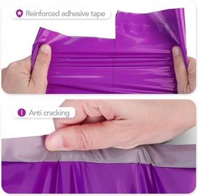 img 3 attached to 100 Purple Fuxury Poly Mailers - Самозапечатывающиеся транспортировочные конверты 10X13 для эксклюзивных сумок, повышенная прочность и безопасная защита предметов - идеально подходит для многоцелевого использования