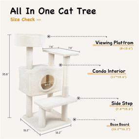 img 3 attached to 🐱 Hawsaiy 36″ Cat Tree Tower - Indoor Cat Furniture Condo with Sisal Scratching Posts and 2 Platforms