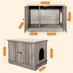 img 1 attached to 🐱 IDEALHOUSE Cat Litter Box Enclosure Bench – Hidden Wooden Furniture, Side Entry XL Cat Litter Box for Indoor Living Room Cleaning