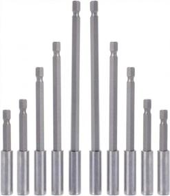 img 3 attached to Quick Release Magnetic Bit Holder Extension Set - 10 Pieces With 1/4 Inch Hex Shank For Screws, Nuts, Drills, Handheld Drivers - Heavy Duty With Various Lengths (50/60/75/100/150Mm)