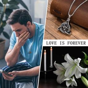 img 2 attached to MPRAINBOW Mens Urn Necklace For Ashes,Stainless Steel Tribal Spearpoint Arrowhead Memorial Cremation Pendant,Bereavement Keepsakes Jewelry With 24Inches Box Chain