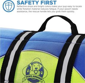 img 1 attached to 🐾 Paws Aboard Neoprene Dog Life Jacket: Swim & Boat Safely with this Blue/Yellow Dog Life Vest