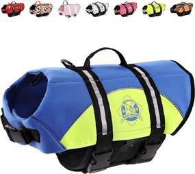 img 2 attached to 🐾 Paws Aboard Neoprene Dog Life Jacket: Swim & Boat Safely with this Blue/Yellow Dog Life Vest