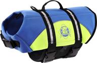 🐾 paws aboard neoprene dog life jacket: swim & boat safely with this blue/yellow dog life vest logo