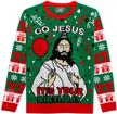 men's/women's ugly christmas sweater - go jesus it's your birthday funny design logo
