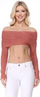 yemak women's crop pullover sweater – long sleeve knit off shoulder sexy casual soft wrap shawl knitted cropped top logo