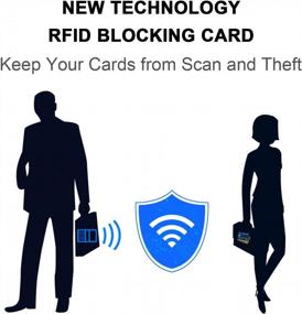 img 2 attached to Блокировщик паспорта дебетовой кредитной карты NFC для мужчин и женщин - Wisdompro 6 Pack RFID Blocking Cards, весь кошелек и кошелек - синий
