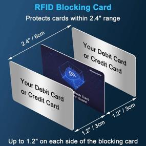 img 1 attached to NFC Bank Debit Credit Card Passport Protector Blocker For Men & Women - Wisdompro 6 Pack RFID Blocking Cards, Entire Wallet & Purse Shield - Blue