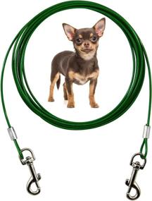 img 3 attached to Ben-Mor Zinco 30ft Dog Tie-Out Cable for 20lbs Small Breed Dogs & Pets - Heavy-Duty 360° Rotating Double Swivel Cable Cord for Training, Camping, or Backyard Use - Green