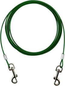 img 4 attached to Ben-Mor Zinco 30ft Dog Tie-Out Cable for 20lbs Small Breed Dogs & Pets - Heavy-Duty 360° Rotating Double Swivel Cable Cord for Training, Camping, or Backyard Use - Green