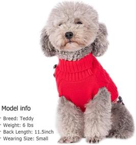 img 1 attached to 🐶 Stylish Leash Hole Turtleneck Dog Sweaters: Cozy Knitwear with Gingham Pattern for Warmth in Fall/Winter