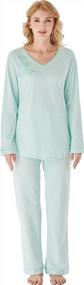 img 4 attached to Experience Ultimate Comfort With Keyocean'S 100% Cotton Women'S Sleepwear Set - Lightweight, Soft, And Long-Sleeved Lounge-Wear Set For Women