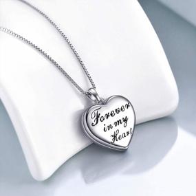 img 2 attached to Personalized Love Heart Locket Necklace With Sterling Silver - Holds Your Cherished Memories Forever