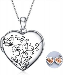img 4 attached to Personalized Love Heart Locket Necklace With Sterling Silver - Holds Your Cherished Memories Forever