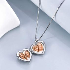 img 3 attached to Personalized Love Heart Locket Necklace With Sterling Silver - Holds Your Cherished Memories Forever