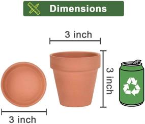 img 1 attached to 12-Pack Terra Cotta Clay Flower Pots With Saucers - 3 Inch Size For Plants, Crafts, And Wedding Favors With Drainage
