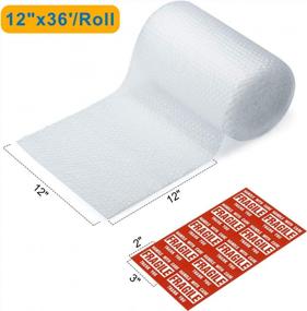 img 3 attached to 2-Pack Bubble Cushion Wrap Roll | 12" X 72' Total Air Cushioning | 20 Fragile Sticker Labels For Moving Boxes