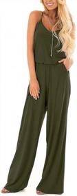 img 3 attached to Women'S Casual Sleeveless Jumpsuit With Wide Leg Pants, Spaghetti Straps And Loose Fit By Lacozy