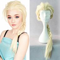 плетеный парик mersi blonde для девочек и детей - прическа с длинными волосами идеально подходит для вечеринок с шапочкой для парика s028a логотип