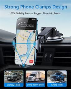 img 1 attached to 📱 Andobil Car Dashboard Phone Holder Easy Clamp 5.0 | Powerful Suction Cup | 3-in-1 Long Arm Phone Mount for Car Dash Vent Windshield | Compatible with iPhone 13 Pro Max, iPhone 12, iPhone 11, Samsung Galaxy S21, Samsung Galaxy S20, and More