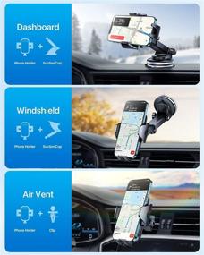 img 3 attached to 📱 Andobil Car Dashboard Phone Holder Easy Clamp 5.0 | Powerful Suction Cup | 3-in-1 Long Arm Phone Mount for Car Dash Vent Windshield | Compatible with iPhone 13 Pro Max, iPhone 12, iPhone 11, Samsung Galaxy S21, Samsung Galaxy S20, and More