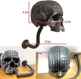 img 3 attached to Motorcycle Helmet Holder Rack - Wall Mount for Skull Helmet, Coats, Hats, Bike Caps, Rugby Helmet