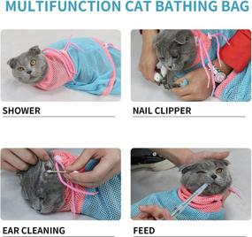 img 3 attached to 🐱 WZ PET Cat Bathing Bag - Ultimate Cat Shower Net for Gentle and Effective Grooming - Adjustable and Breathable Cat Washing Shower Bag