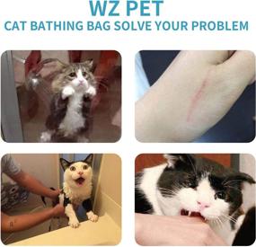 img 1 attached to 🐱 WZ PET Cat Bathing Bag - Ultimate Cat Shower Net for Gentle and Effective Grooming - Adjustable and Breathable Cat Washing Shower Bag